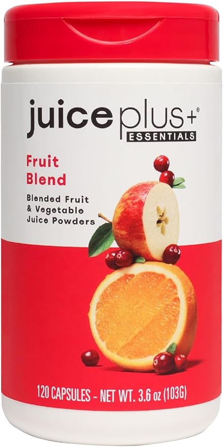 Juice Plus+ Fruit Blend - Fruit and Vegetable Supplement - Whole Food Ingredients Like Acerola Cherry, Apple, Mango, Beetroot and More - Vegan, Non-GMO - 120 Capsules