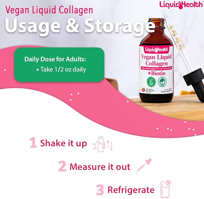 LIQUIDHEALTH Vegan Liquid Collagen Plus Biotin & Liquid Chlorophyll Droppers Bundle - Hair & Nail Growth, Skin Health, Internal Deodorizer, Stops Bad Breath, Reduces Appetite - Vegan, Non-GMO