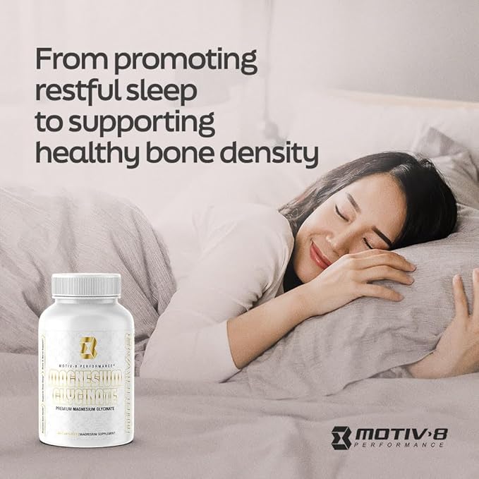 Motiv-8 Magnesium Glycinate, Relaxation, Sleep Support, Mood Elevation, 100% Vegan, 500 mg (180 Veggie Capsule)