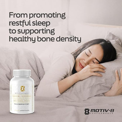 Motiv-8 Magnesium Glycinate, Relaxation, Sleep Support, Mood Elevation, 100% Vegan, 500 mg (180 Veggie Capsule)