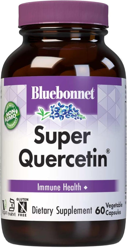Bluebonnet Nutrition Super Quercetin Vegetable Capsules, Vitamin C Formula, Best for Seasonal & Immune Support, Non GMO, Gluten Free, Soy Free, Milk Free, Kosher, 60 Vegetable Capsules