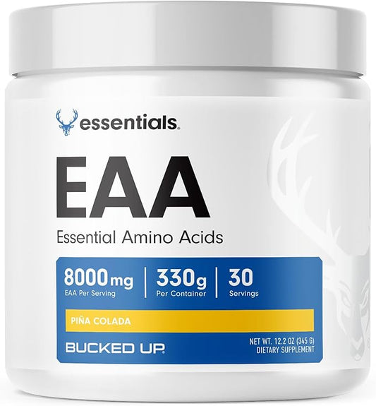 Bucked Up Essential Amino Acids - EAA Powder - Easy Mix, Non Clumping Formula - for Pre/Intra Workout - Pina Colada Flavor - 30 Servings - 11.6 oz