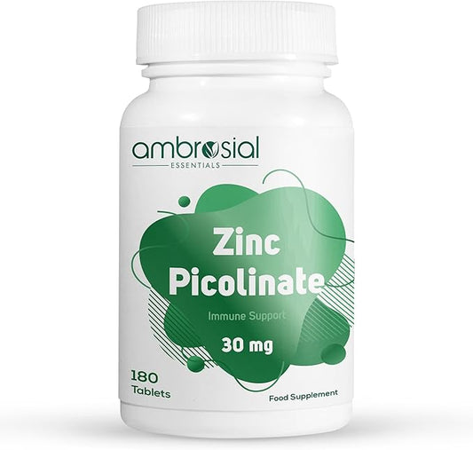 Ambrosial Zinc Picolinate 30mg Tablets Pack of 1-180 Tablets