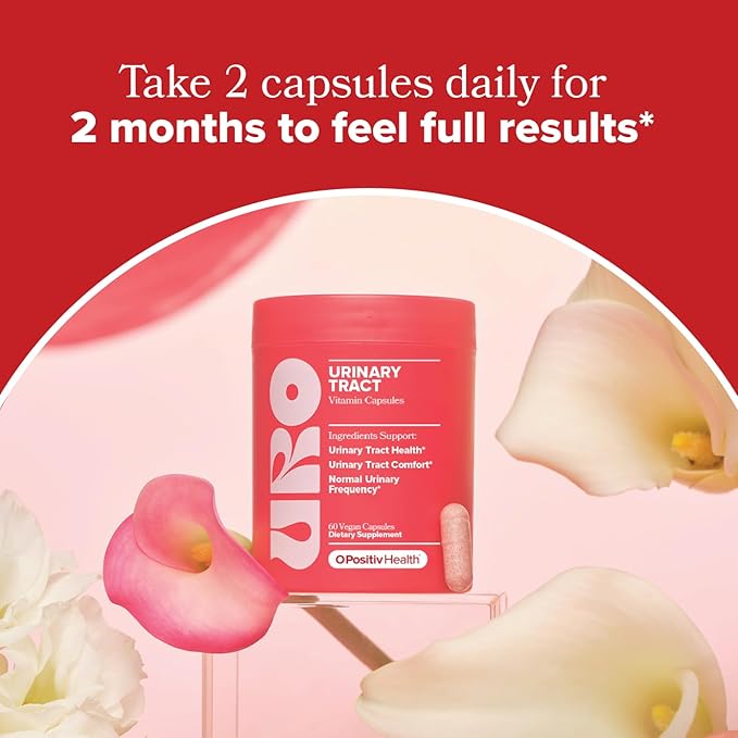 O Positiv URO Urinary Tract Health Supplement for Women, 60 Count (Pack of 2) - Urinary Support Vitamins with Pacran Complete Cranberry Extract, D-Mannose, & Vitamin C - Vegan & Gluten-Free