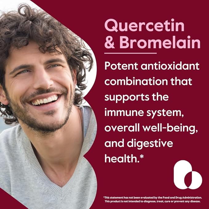 BESTVITE Quercetin with Bromelain 500mg/250mg (120 Vegetarian Capsules) - No Stearates - No Silicon Dioxide - Vegan - Non GMO - Gluten Free
