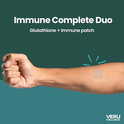 Immune Complete Boost Duo Lifestyle Patches - Immune, Glutathione - Self Adhesive Time Release Topical Patch, 8-10 Hours (60 Day Supply)