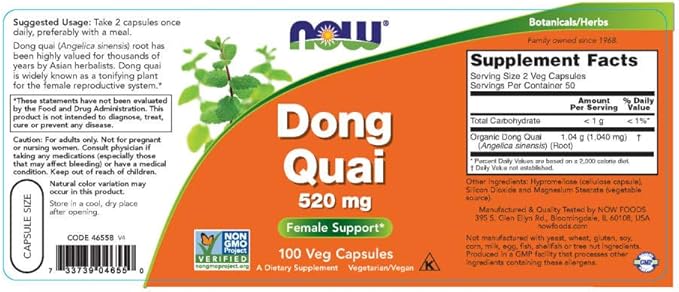 Dong Quai 520mg 100 Capsules (Pack of 2)