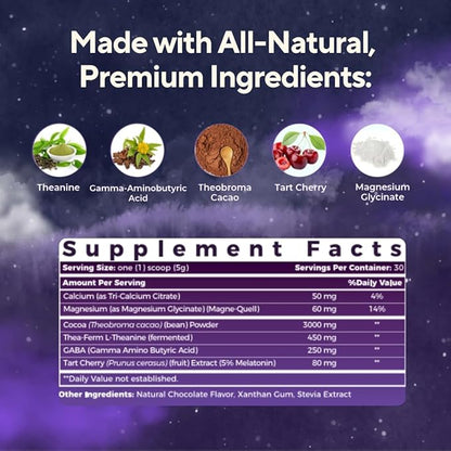 KillSwitch Magnesium Hot Chocolate Sleep Aid – Sleep Cocoa Nootropic Sleep Support Supplement, Magnesium Powder for Restful Nights & Productive Days, Real Cacao, Sugar‑Free, Made in USA, 30 Servings