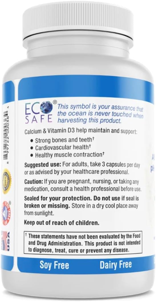 Coral Complex 3 - Coral Calcium 900 mg with Vitamin D3 1200 IU and Magnesium168 mg - 300 Vegetarian Capsules