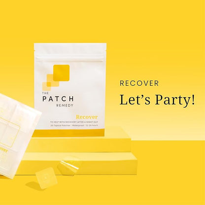 Recover Patch - 30 Topical Patches for a Night Out with Glutathione & Milk Thistle Extract for Pre & Post Party Recovery Relief Transdermal Skin Support