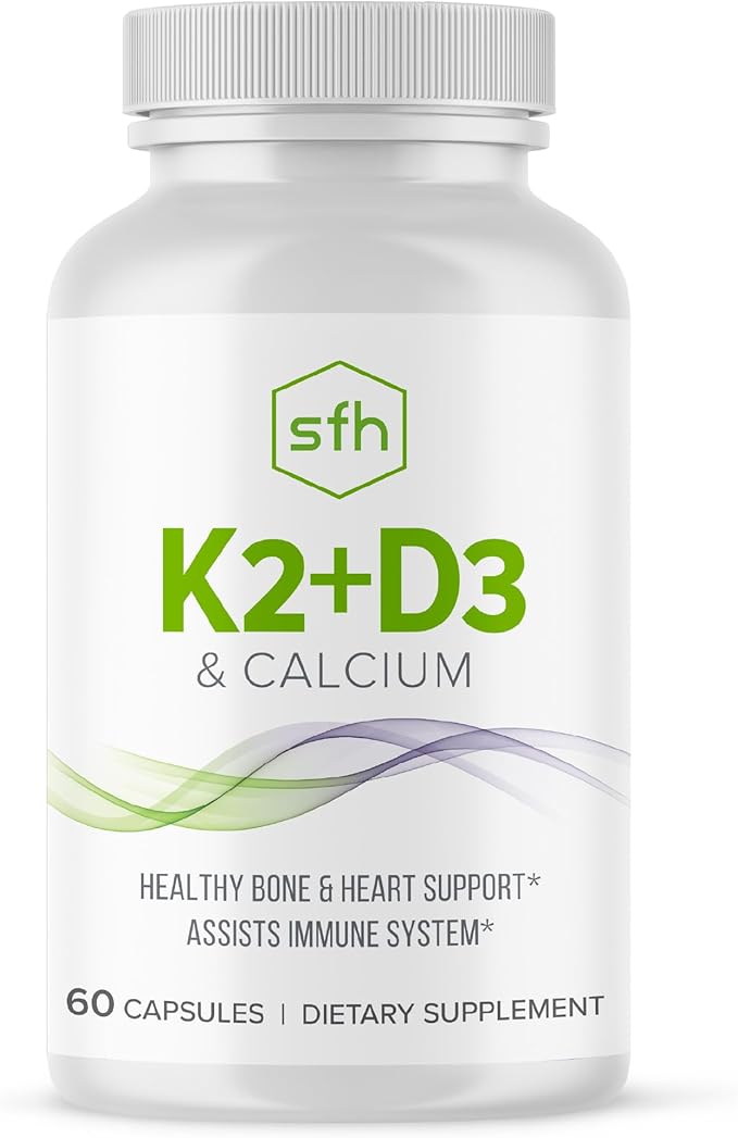SFH K2+D3 & Calcium: The Ultimate 3-in-1 Formula for Bone, Immune, and Cardiovascular Health – 60 Capsules