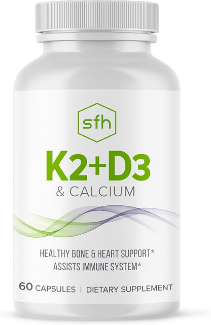 SFH K2+D3 & Calcium: The Ultimate 3-in-1 Formula for Bone, Immune, and Cardiovascular Health – 60 Capsules