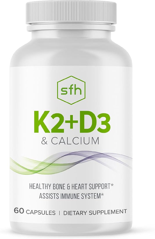 SFH K2+D3 & Calcium: The Ultimate 3-in-1 Formula for Bone, Immune, and Cardiovascular Health – 60 Capsules