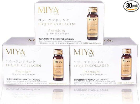 Premium Liquid Collagen for Women | 10,000 mg of Marine Collagen | Red Berries and Grape Flavor | Supports Skin, Hair & Nails | Beauty Supplement | 30 Bottles- One Month Supply