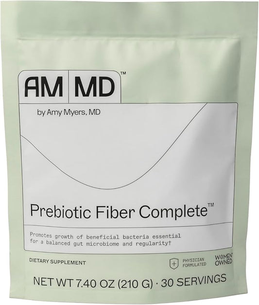 Amy Myers MD Prebiotic Fiber Powder for Gut Support - Perfect Gut Health Powder for Digestive System - Gluten Free, Egg Free, Non GMO, Keto - Mixes Well with Your Morning Coffee, 1 Month Supply