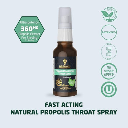 BEE and You, 100% Pure Propolis Extract, Immune Support, Sore Throat Relief, Antioxidants, Natural, Keto, Paleo, Gluten-Free | 1 FL Oz