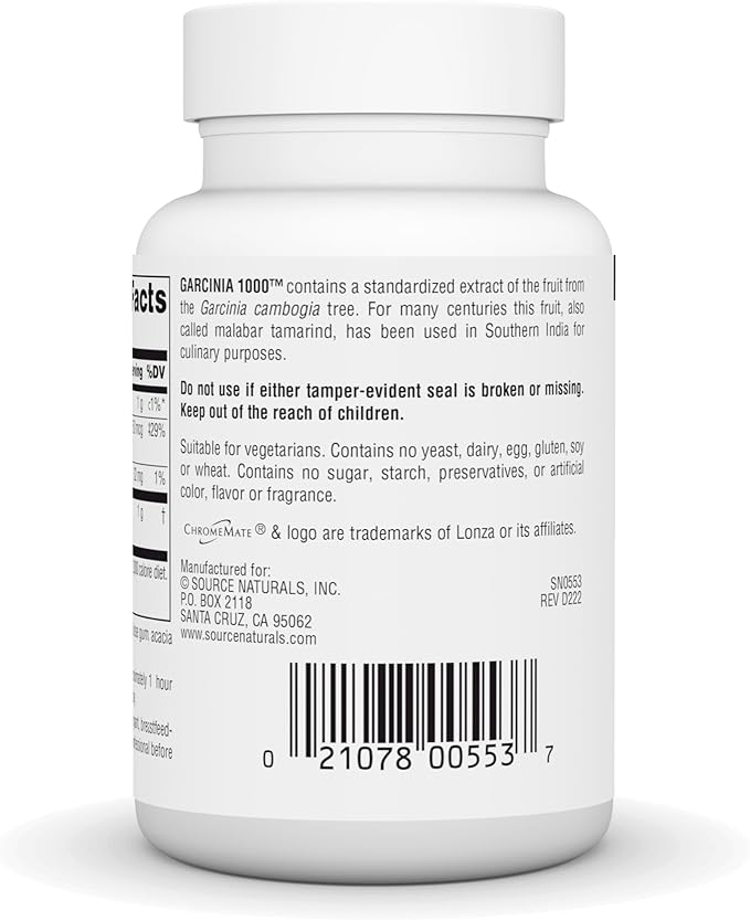 Source Naturals Garcinia Garcinia Cambogia Extract, 1,000 MG- 42 Tablets