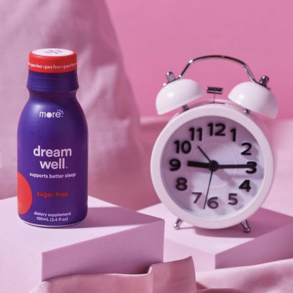 More Labs Dream Well Holistic Sleep Shot Drink 5 Pack | Non-Habit Forming | Lemon Balm, Melatonin and Glycine | Sleep Support Solution