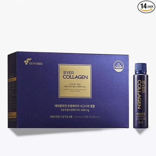 Loyal Age Signature Ampoule - Liquid Marine Multi Collagen Drink 3,000mg Low Molecular Collagen Peptides Drinkable Supplement for Hair, Skin, Nail (1 Bottle Per Day, 14 Bottles)