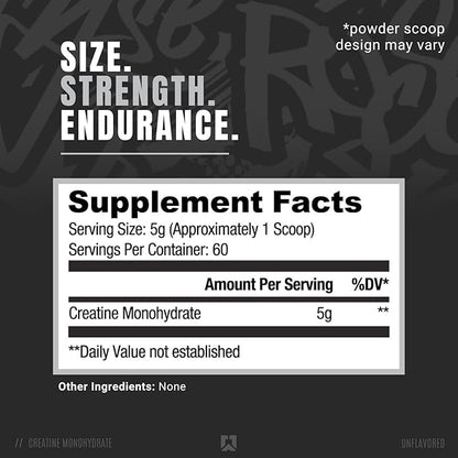 RYSE Creatine Monohydrate Powder - Unflavored - Supports Men & Women Lean Muscle Growth, Strength, Power, and Endurance - Helps Reduce Fatigue and Improve Workout Recovery - 60 Servings