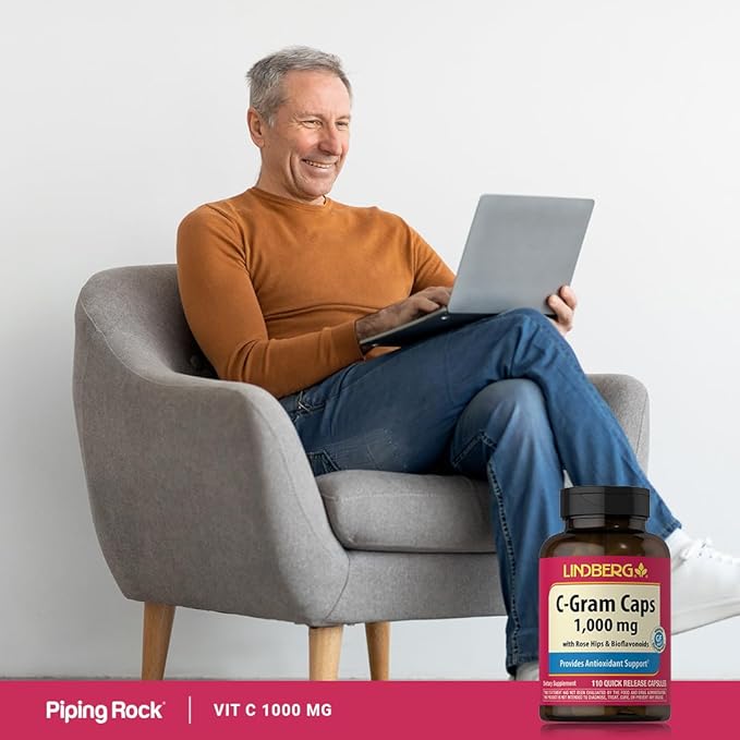 Piping Rock Vitamin C | 1000mg | 110 Capsules | with Bioflavonoids and Rose HIPS | Non-GMO, Gluten Free Supplement | by Lindberg