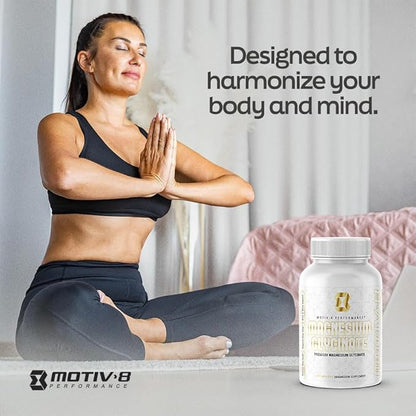 Motiv-8 Magnesium Glycinate, Relaxation, Sleep Support, Mood Elevation, 100% Vegan, 500 mg (180 Veggie Capsule)