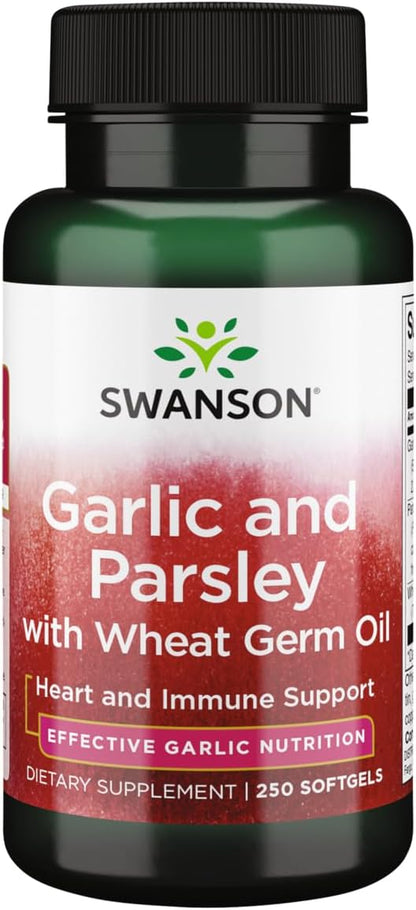 Swanson Garlic & Parsley - Promotes Heart Support and Immune Support - Garlic Oil and Parsley Seed Oil Supplement for Enhanced Wellness - (250 Softgels)