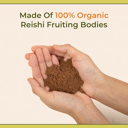 Naturealm Reishi Mushroom Powder Supplement - Organic Reishi Mushroom Extract Powder for Wellness & Cognitive Support - 60-Day Supply with Red Reishi Mushrooms