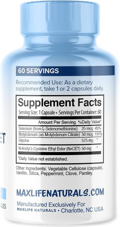 Neuro NACET - N-Acetyl Cysteine Ethyl Ester - 20x More Bioavailable Than NAC 1000mg - 10x Higher Glutathione Boost Over Liposomal Glutathione - NAC Ethyl Ester with Glycine, Selenium, Brain Support