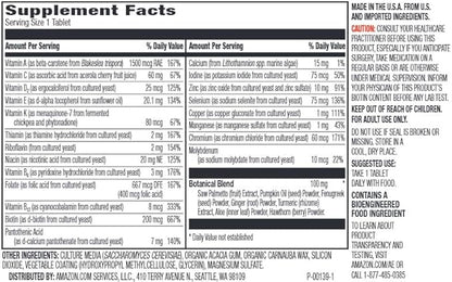 Amazon Elements Men's 40+ One Daily Multivitamin, Vegan, 65 Tablets, 2 Month Supply (Packaging May Vary) (Pack of 2)