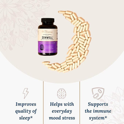 Live Conscious KSM-66 Ashwagandha Supplement w/L Theanine & AlphaWave - ZenWell Everyday Stress Relief, Cognitive, Brain Health - Ashwagandha for Men & Women - 60 Capsules (2-Pack)