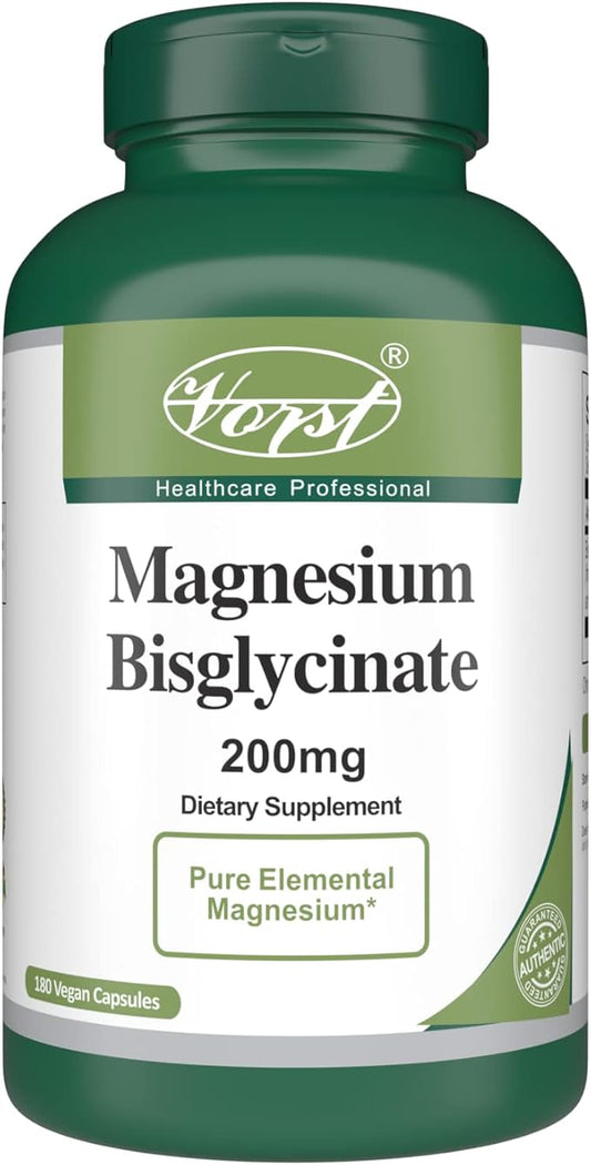VORST Magnesium Bisglycinate 200mg 180 Vegan Capsules