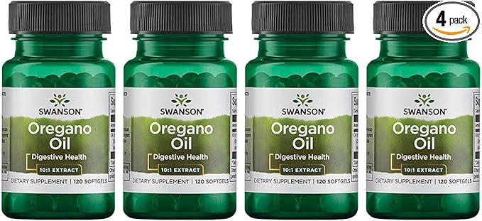 Swanson Oregano Oil 10:1 Extract - Natural Supplement Promoting Digestive Health & Respiratory Support - Supports Gastrointestinal System & Urinary Tract Health - (120 Softgels, 150mg Each) (4 Pack)