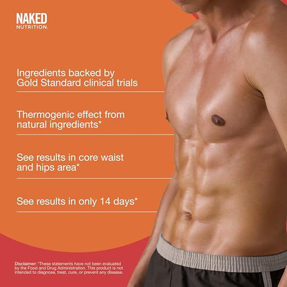 NAKED Metabolism Booster & Thermogenic Fat Burner for Men & Women - Weight Loss Pills for Women - Belly Fat Burner with Gold Standard Clinical Trial - Appetite Suppressant for Weight Loss for Women