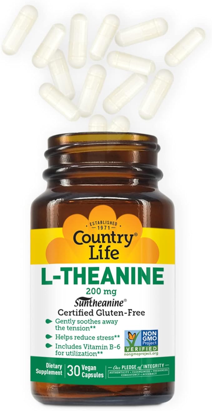 Country Life L-Theanine - 200 mg - 30 Vegetarian Capsules