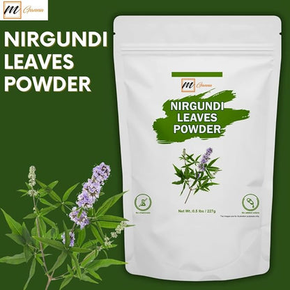 mGanna Nirgundi Leaves Powder (Vitex negundo) for Herbal & Personal Care Use 227 g / 0.5 lbs
