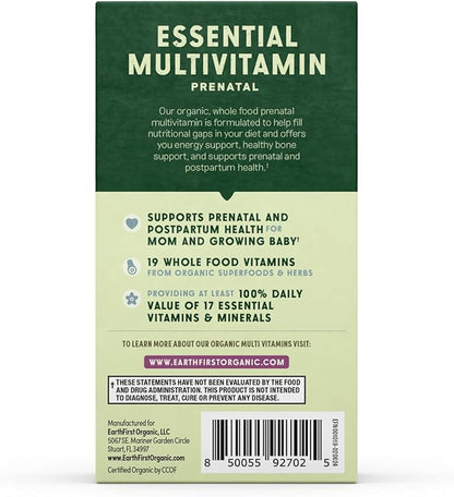 Prenatal Once Daily Multivitamin for Women for Conception, Pregnancy, Postpartum & Breastfeeding, Folate, Iron & Organic Whole Food Blend, 30 Count