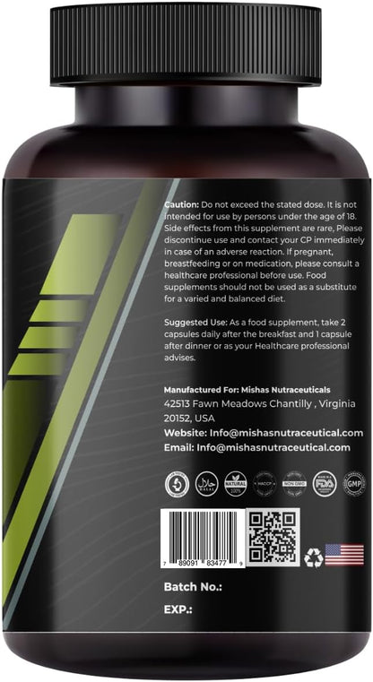 Nutraceuticals Ashwagandha, Maca Root, Fenugreek Supplement with Ginseng – Supports Stress Relief, Mood Balance & Thyroid Health – 60 Capsules