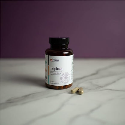 Dr. Chaudhary’s Prajna Ayurveda Triphala with Amla, Haritaki & Bibhitaki is a Rejuvenating Formula that is Traditionally used for Proper Digestion & Elimination, Vegan, Gluten-Free, Soy-Free, Organic