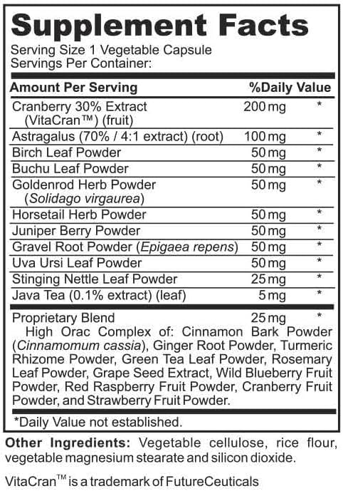 Premium Kidney Cleanse & Detox Health Supplement with Organic Cranberry Extract Supports Kidney, Bladder & Urinary Tract Health - Natural Detoxifier for Men & Women - GMP Certified, 60 Veggie Capsules