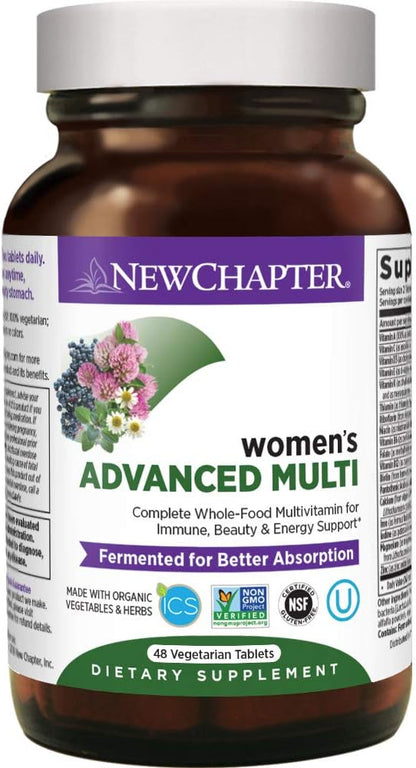 New Chapter Women's Multivitamin, Every Woman, Fermented with Probiotics + Iron + Vitamin D3 + B Vitamins + Organic Non-GMO Ingredients - 48 ct