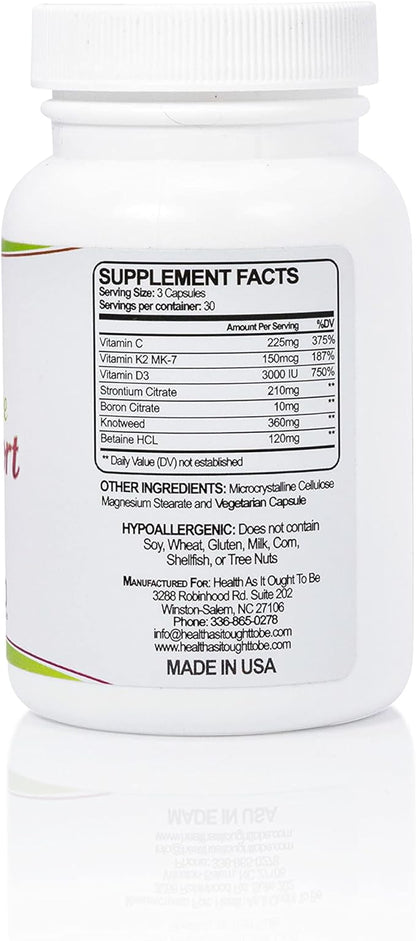 Health As It Ought To Be Calcium Free Bone Support Supplement | Ultimate Bone and Cardiovascular Protection | 90 Capsules