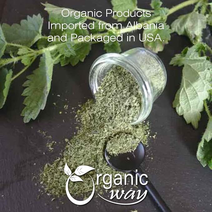 Organic Way Nettle Leaf Powder (Urtica dioica) - Herbal Tea | Organic & Kosher Certified | Raw, Vegan, Non GMO & Gluten Free | USDA Certified | Origin - Albania (1LBS / 16Oz)