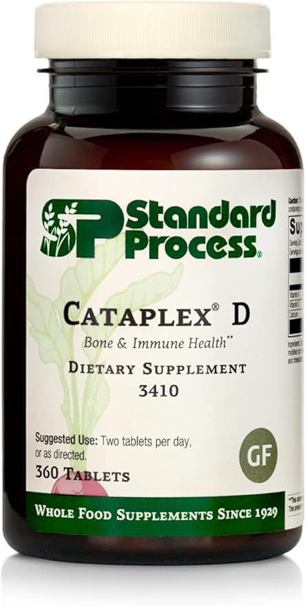 Standard Process Inc. Cataplex D - Whole Food Immune Support, Digestive Health, Bone Strength and Bone Health with Cholecalciferol, Calcium Lactate, and Ascorbic Acid - Vegetarian - 360 Tablets