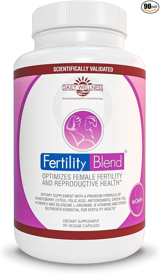 Daily Wellness Fertility Blend for Women - Fertility Supplements for Women, Conception Fertility Prenatal Vitamins, Trying to Conceive Progesterone Supplements, Cycle Support Conception Pills - 1 Pack