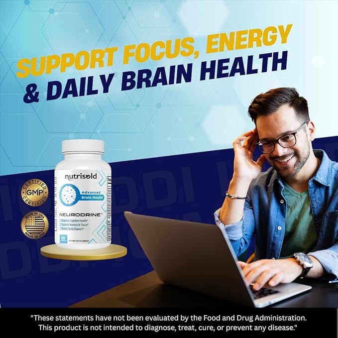 Nootropic Brain Support for Memory & Focus | Enhances Clarity, Concentration, & Alertness | with Thiamin, Chromium, Magnesium & Herbal Extracts