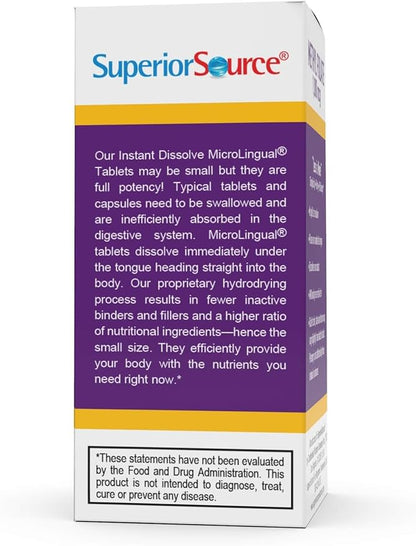 Superior Source Methyl Folate 1,000 mcg - Folate Supplement for Women & Men - Methylated Folate Supplement Supports Healthy Nervous System & Red Blood Cells - 60 Sublingual Dissolving Tablets