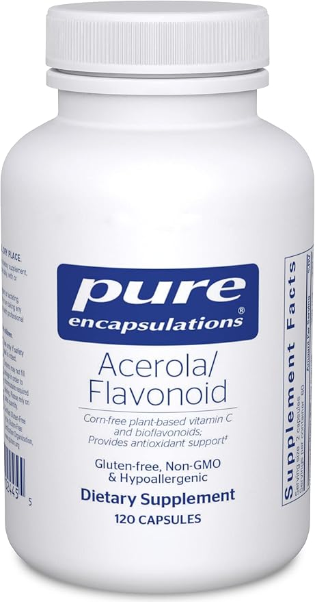 Pure Encapsulations Acerola/Flavonoid | Corn-Free, Plant-Based Vitamin C and Bioflavonoid | 120 Capsules*