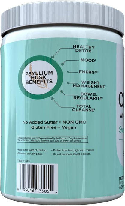 CleanSweep with Natural Psyllium Seed Husks & Beet Fiber, Natural Healthy Detox, Promotes Bloating Relief, Weight Management, Facilitates Bowel Regularity, Mixed Berry Flavor, 60 Servings