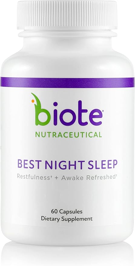 Biote Nutraceuticals - Best Night Sleep - Restfulness + Awake Refreshed (60 Capsules)